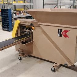 5343 B-Line Filler with Tray Belt Extension | Kase Conveyors